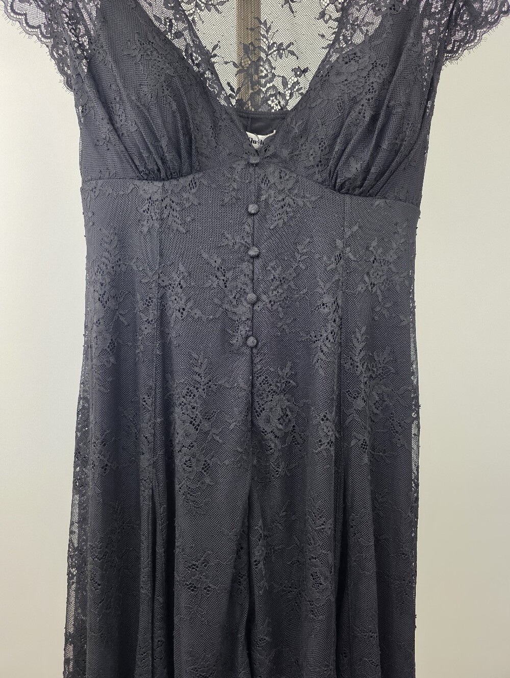 Popilush Women's Black Lace A-Line Split Front Shapewear Maxi Dress Size XXL - Picture 10 of 13